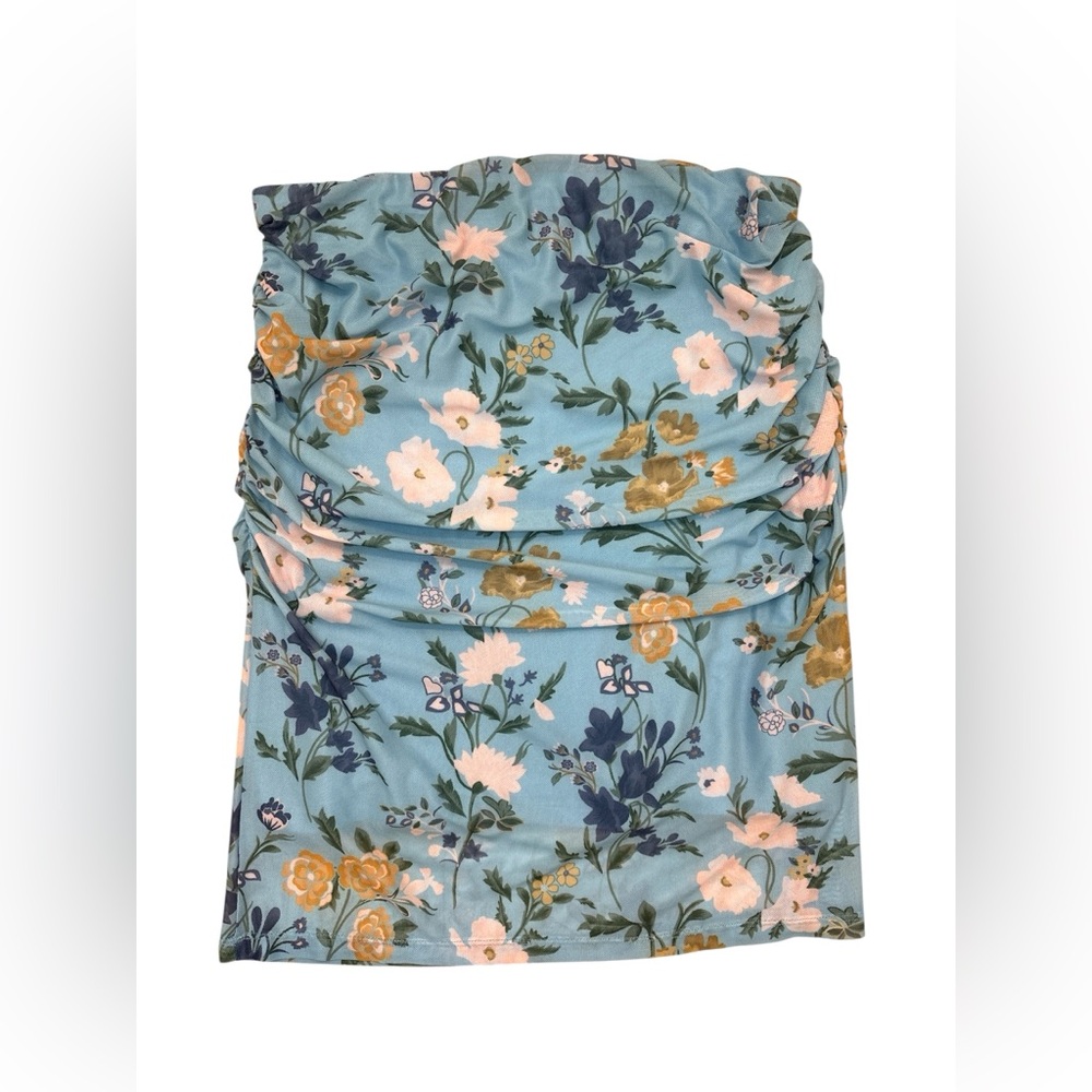 NWT, Anthropologie Floral Mesh Strapless Tube Top size Small